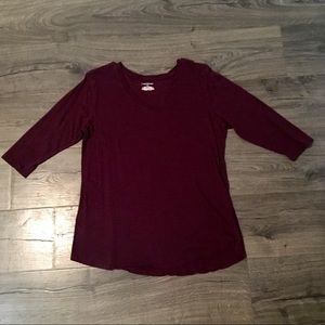 Maroon 3/4 Sleeve T-Shirt (Size 14/16)